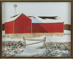 Ulmer Allen 1922-1990,Barn in winter,Eldred's US 2020-02-20