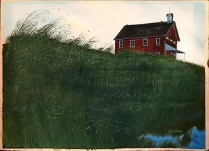 Ulmer Allen 1922-1990,Red School House,1973,Ro Gallery US 2019-10-24