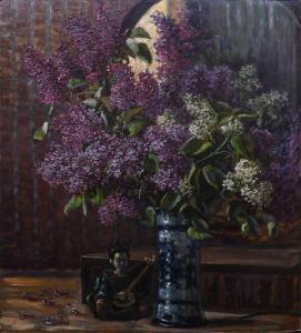ULREICH Fritzi 1865-1936,Still life of lilacs in a vase,Woolley & Wallis GB 2023-12-13