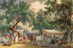 ULRICH Johann Jakob,Una celebrazione italiana in a little wood,1828,Palais Dorotheum 2020-04-03