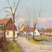 ULRICHSEN Theodor 1905-1970,Scenery at Husum by the village pond,Bruun Rasmussen DK 2014-03-31