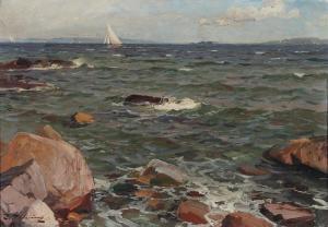 ULVING Even 1863-1952,Breakers on a rocky coast,Bruun Rasmussen DK 2024-01-29