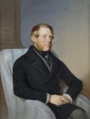 UMLAUF Johann 1825-1916,Bildnis eines Herrn im schwarzen Gehrock in einem ,1854,Nagel DE 2014-10-08