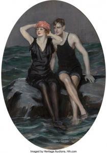 UNDERWOOD Clarence Frederick 1871-1929,Swimmers,Heritage US 2020-04-24
