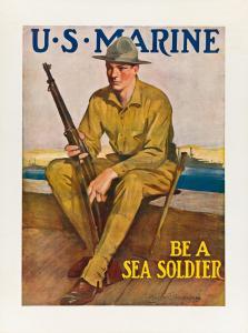 UNDERWOOD Clarence Frederick,U.S. MARINE / BE A SEA SOLDIER,1914,Swann Galleries 2021-08-05