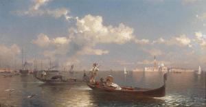 UNTERBERGER Franz Richard,Venetian Scene - View of San Giorgio Maggiore,Palais Dorotheum 2013-10-16