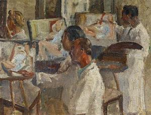 UNTERSTELLER Nicolas Pierre 1900-1968,Painting Class in the Studio,1900,Van Ham DE 2017-05-19