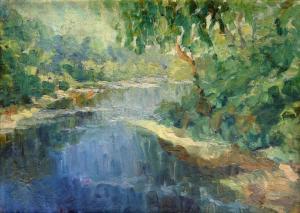 UPELNIEKS Arturs 1911-1994,Landscape with the river,Antonija LV 2019-07-03