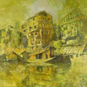 UPENDRA NAYAK Sheshgiri 1912-1988,impressionist scene in Kashmir,Burstow and Hewett GB 2019-12-11