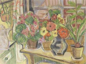 UPHOFF Carl Emil 1885-1971,Flower window,Stahl DE 2021-02-26