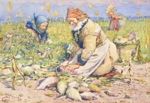UPRKA Joza 1861-1940,Moravské ženy při sklizni cukrové řepy (Moravian W,Christie's GB 2023-02-01