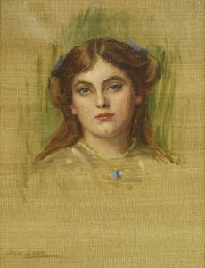 UPTON Florence K 1873-1922,PORTRAIT STUDY OF A GIRL, HEAD AND SHOULDERS,1914,Sworders GB 2018-06-20