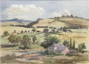 UPTON JOHN R 1892-1987,Farm View Landscape,Theodore Bruce AU 2019-11-30