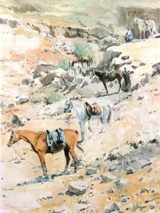 UPTON Peter 1937,Arab Horses in a Landscape,Simon Chorley Art & Antiques GB 2013-01-31