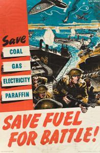 UPTTON Clive 1900-1900,SAVE FUEL FOR BATTLE,1940,Swann Galleries US 2021-08-05