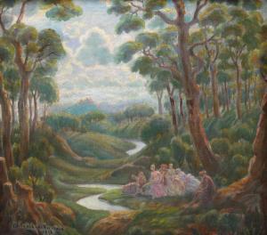 URBAŃSKI DE NIECZUJA Eugeniusz 1877-1955,Romantic Landscape,1932,Artmark RO 2023-07-12