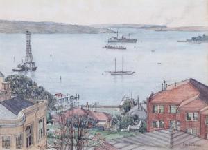 URE SMITH Sydney 1887-1949,TOWARDS THE HEADS,1942,GFL Fine art AU 2021-11-23