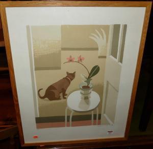 URQUHART Debbie 1972,still life with cat,Lacy Scott & Knight GB 2021-10-16
