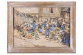 URQUHART Edith Mary 1874-1954,Scottish, Market at Morlaix,Dawson's Auctioneers GB 2023-12-15