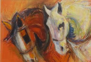 Urquhart Jemima Jane 1948,Study of Shire Horses,David Duggleby Limited GB 2019-06-01