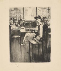URY Lesser 1861-1931,Junges Mädchen im Café mit Straßenblick,1924,Villa Grisebach DE 2024-03-24