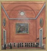 USELLINI Gian Filippo 1903-1971,INTERNO ROSSO CON PRETINI,Galleria Pananti Casa d'Aste IT 2009-11-07