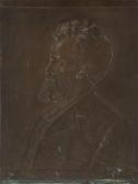usher leila 1859-1955,Profile portrait of a bearded man,1908,Eldred's US 2016-11-17