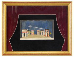 USHIN Nikolay Alekseevich 1898-1942,Design for the 1st Act of the pl,1921,Stockholms Auktionsverket 2009-03-12
