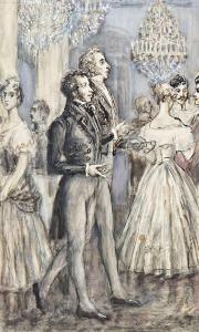 USTINOV Eugeney,Pushkin at a soiree,1980,Bellmans Fine Art Auctioneers GB 2021-04-21