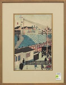 UTAGAWA Kunitoshi 1847-1899,Shinagawa, Tokyo Train,1847,Clars Auction Gallery US 2013-06-16