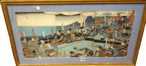 UTAGAWA SCHOOL (XIX),Warriors on a boat,Bellmans Fine Art Auctioneers GB 2017-01-12
