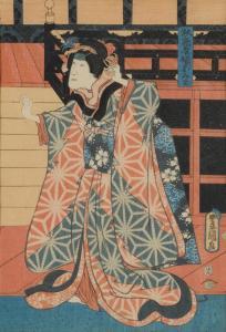 UTAGAWA TOYOKUNI 1769-1825,The Daughter of Sagi Sake Store,Leonard Joel AU 2017-02-16