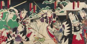 UTAGAWA TOYOSHIGE II 1855-1944,Dynamic and lively Yakusha,1886,Leonard Joel AU 2018-10-08