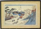 Utagawa Yoshimori 1830-1884,temple complex during spring,1853,Clars Auction Gallery US 2007-05-05