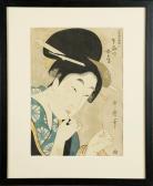 UTAMARO Kitagawa 1754-1806,Jeune Femme enfilant une aiguille à coudre,Galerie Moderne BE 2018-05-29