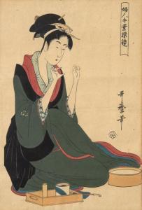 UTAMARO Kitagawa 1754-1806,Lady with thread, from Women's Handwork Series,Mossgreen AU 2016-07-31
