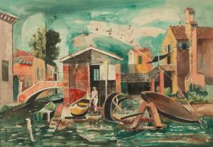 UTTER Bror 1913-1993,Untitled (Canals),1956,Santa Fe Art Auction US 2023-03-16
