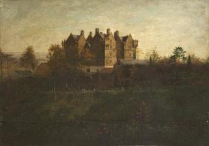 UVEDALE Samuel 1845-1847,A View of Monkstown Castle with Figures in the For,Adams IE 2011-06-01