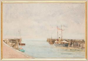 UYTTERSCHAUT Victor 1847-1917,Vue du Port de Blankenberge,Horta BE 2023-01-23