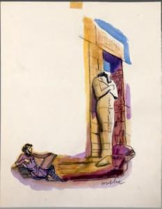 UZELAC Milivoy 1897-1977,Série égyptienne : le peintre pensif,Aguttes FR 2012-06-20