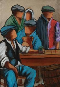 UZZACO Giuseppe 1932-2020,Figures at a table,Butterscotch Auction Gallery US 2019-07-21