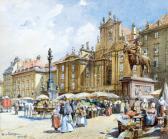 VÖLKEL Reinhold I,Mercato dei fiori sulla piazza Am Hof a Vienna,1873,Palais Dorotheum 2007-11-26