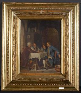 VÖLKL Franz 1848-1886,Drei Männer beim Weingenuss.,Galerie Koller CH 2007-09-17