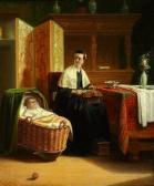 VAARBERG Joannes Christoffel 1825-1871,By the cradle,Van Ham DE 2008-02-13