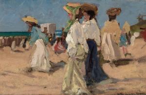 VAARZON MOREL Willem F.A.I 1868-1955,A Day at the Beach, Badhotel Dombur,AAG - Art & Antiques Group 2023-06-19