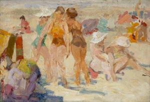 VAARZON MOREL Willem F.A.I 1868-1955,Ladies at the beach,Venduehuis NL 2023-05-23