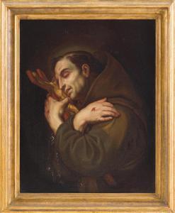 VACCARO Nicola 1634-1709,San Francesco abbraccia Cristo crocifisso,Trionfante IT 2022-12-17