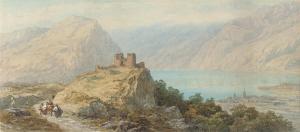 VACHER Charles 1818-1883,Figure passing the ruined castle by the lake of Wa,Christie's GB 2010-03-16