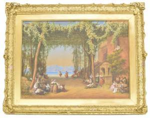 VACHER Charles,Italian landscape with figures dancing and merrima,1843,Gardiner Houlgate 2022-09-22