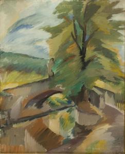 VACLAV BUSTEHRA Masek 1893-1973,Landscape with a Bridge,Palais Dorotheum AT 2014-05-24